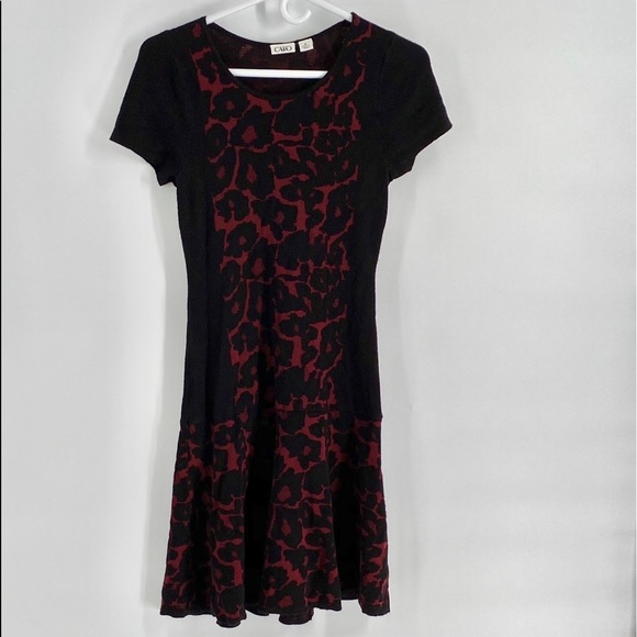 Cato Dresses & Skirts - Cato fit and flare black red dress M